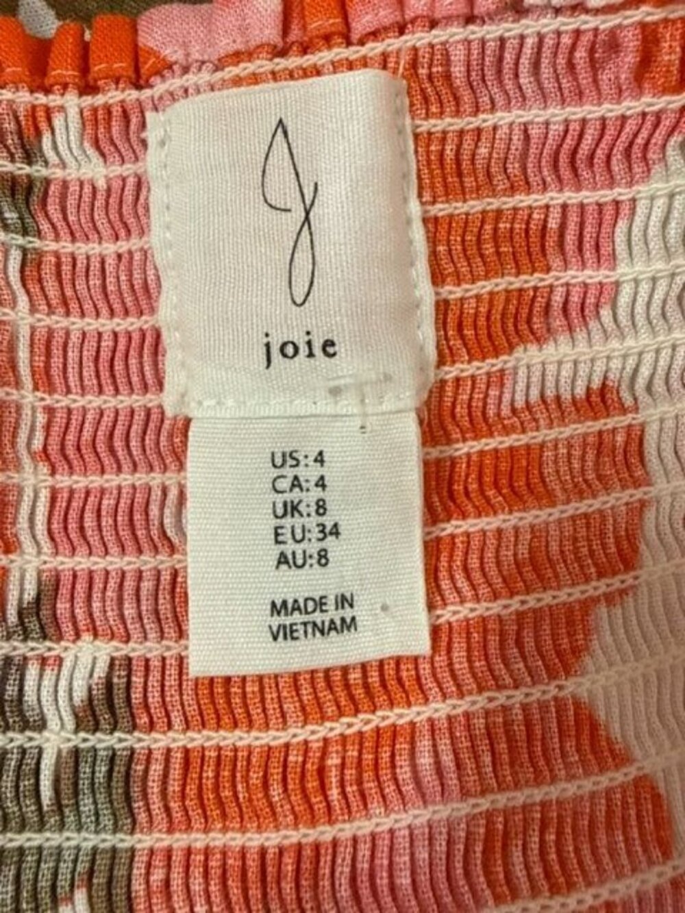 Joie Women's Orange/Pink Floral Sleeveless Linen Blend Midi Dress Size 4 - Picture 8 of 8